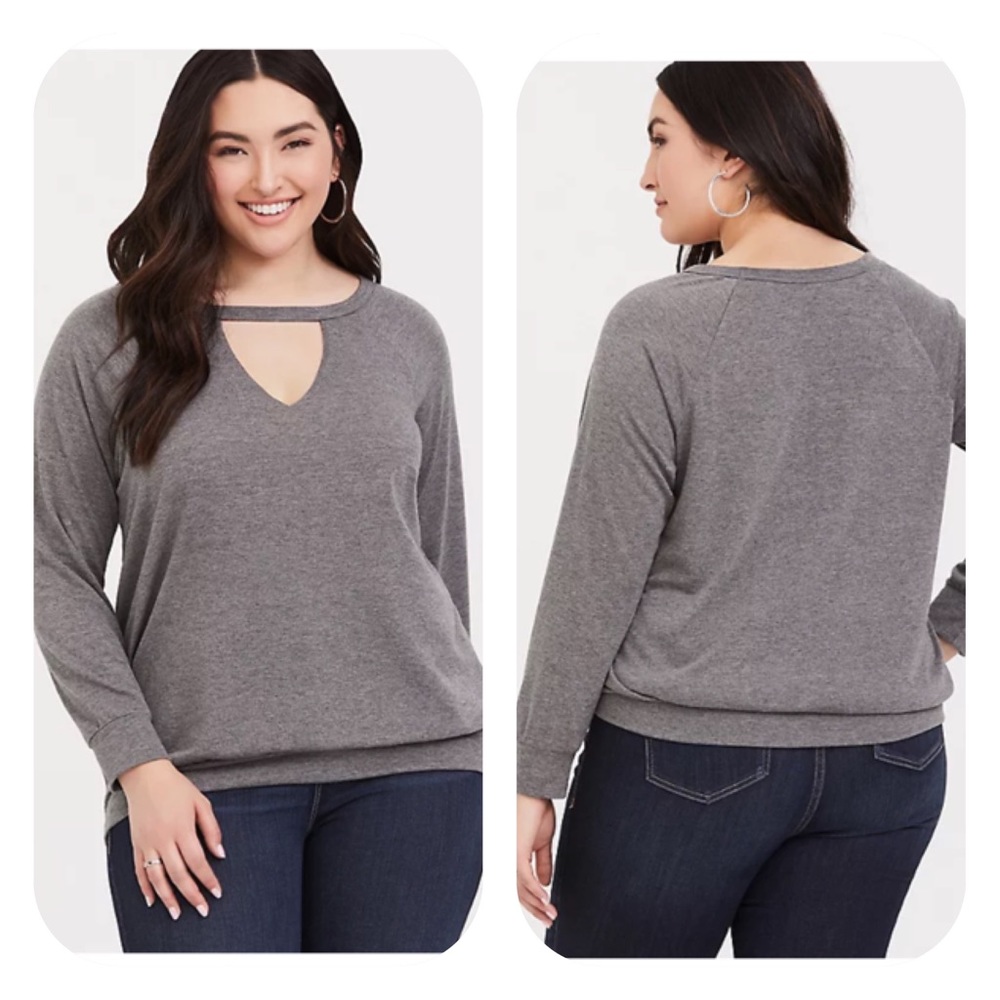 Torrid Sweatshirt Gray Choker Neck Sz 4 4X NEW